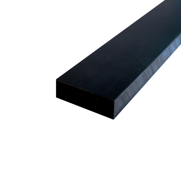 Uretano Negro K-600A - Barra Rectangular | 1/2" x 1-1/2" x 24"